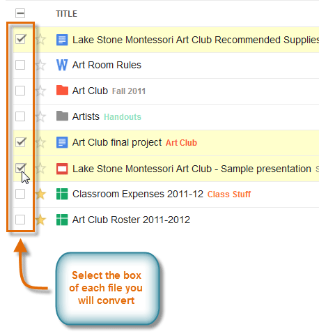 Screenshot of Google Drive