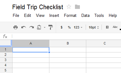 Screenshot of Google Spreadsheets