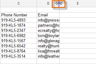 Screenshot of Google Spreadsheets