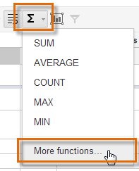 Screenshot of Google Spreadsheets