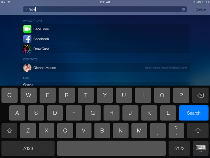 Screenshot of the iPad