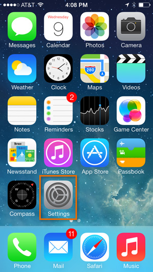 Screenshot of iPhone display