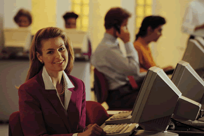 woman working at computer