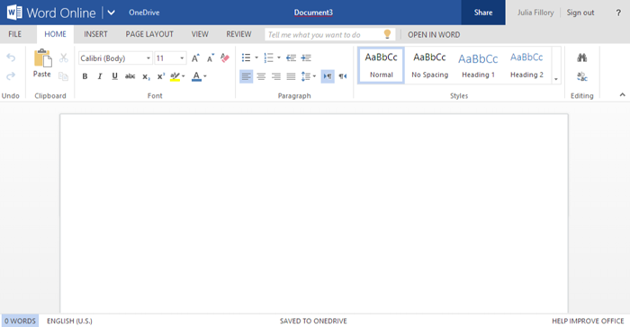 Screenshot of Microsoft OneDrive