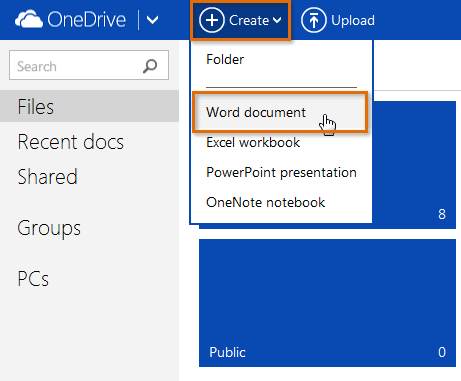 Screenshot of Microsoft OneDrive