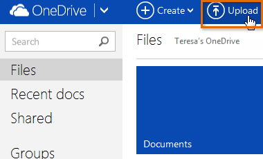 Screenshot of Microsoft OneDrive