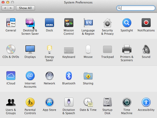 screenshot of OS X