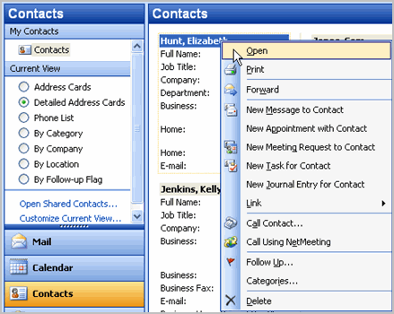 Edit Contact Card