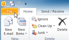 Screenshot of Microsoft Outlook 2010
