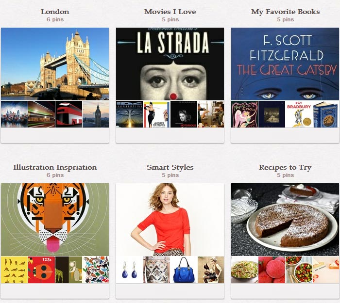 Screenshot of Pinterest