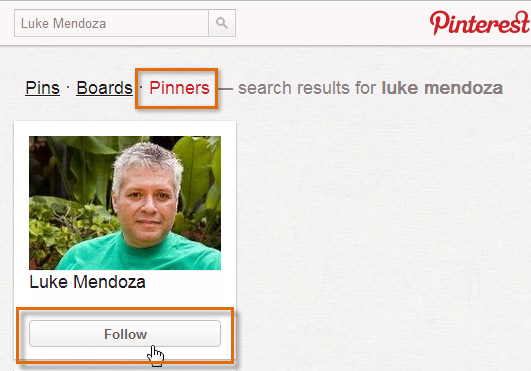 Screenshot of Pinterest