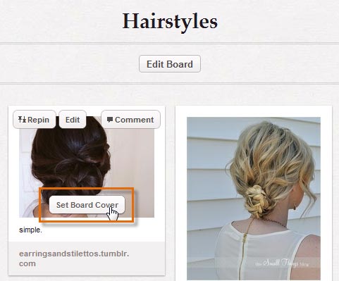 Screenshot of Pinterest