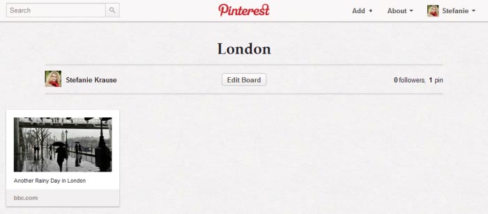 Screenshot of Pinterest