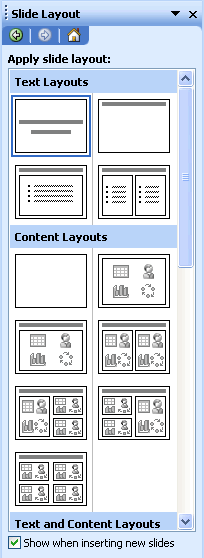 Slide Layout Pane