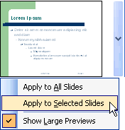 Apply Design Template to selected slide