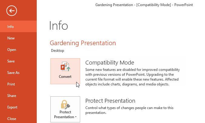 Screenshot of PowerPoint 2013