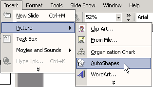 Click Insert Picture, AutoShape