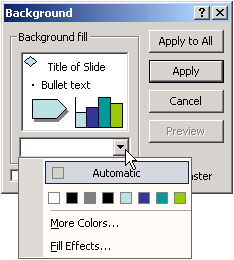 Background dialog box