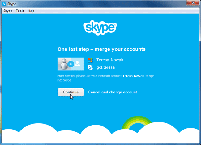 Screenshot of Skype