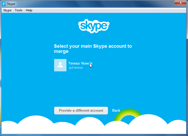 Screenshot of Skype