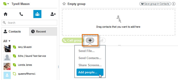 Screenshot of Skype