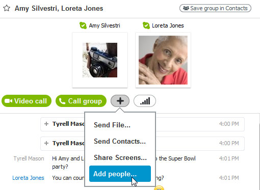 Screenshot of Skype