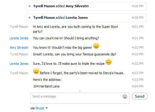 Screenshot of Skype