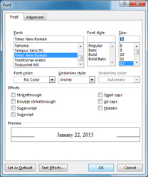 Screenshot of Word 2010