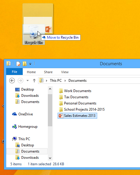 screenshot of Windows 8