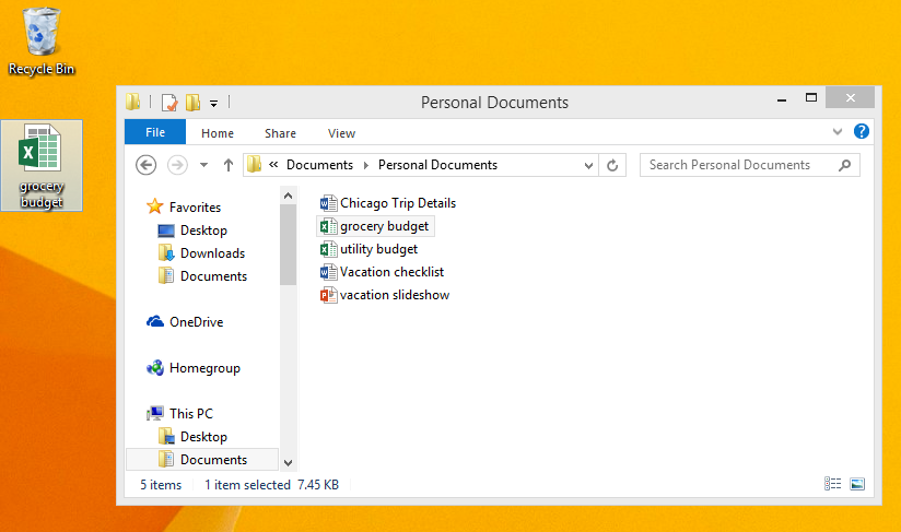 screenshot of Windows 8