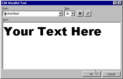 Edit WordArt text.