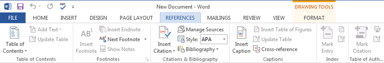 Screenshot of Word 2013