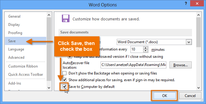 Screenshot of Word 2013