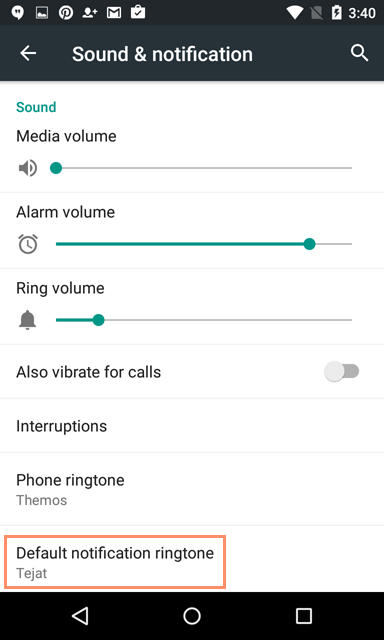 Default notification ringtone