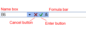 The Excel 2003 Formula Bar