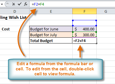 Edit a formula