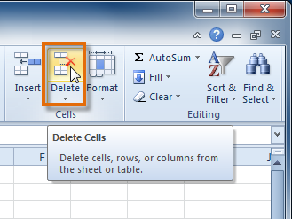 Selecting the Delete command