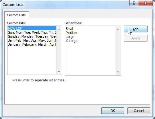 Creating a custom list