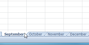 Selecting the first worksheet to group