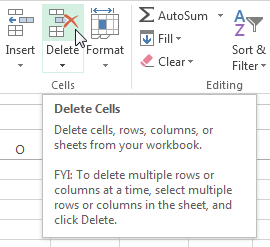 Screenshot of Excel 2013