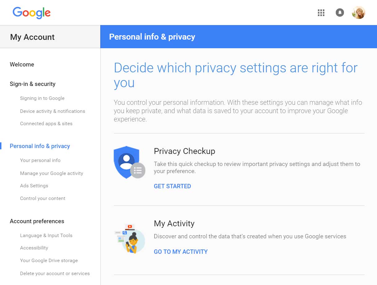 Google privacy tools