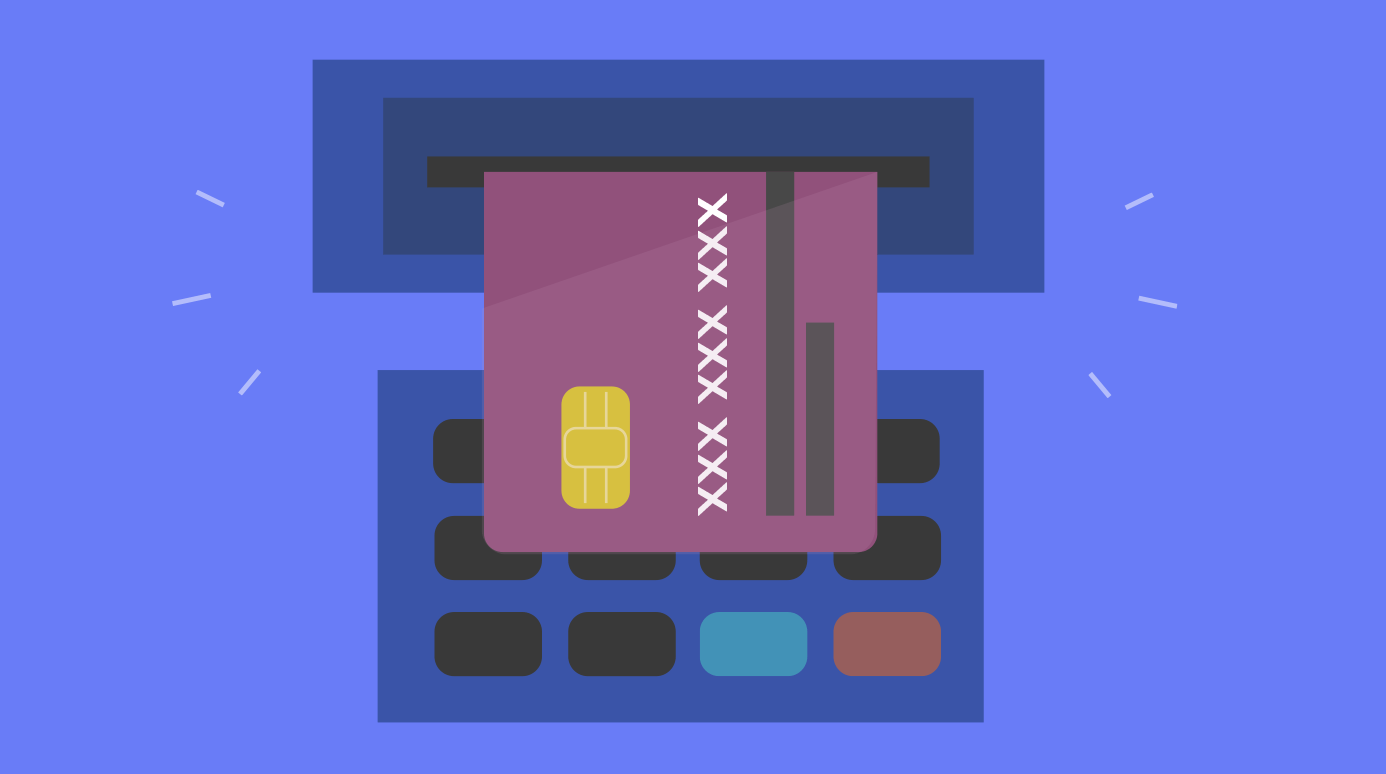 illustration of an ATM card being inserted into an ATM