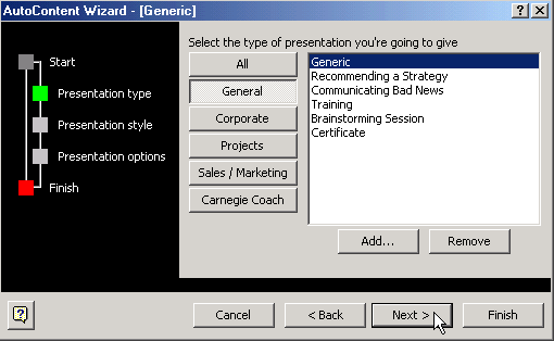 second AutoCentent dialog box