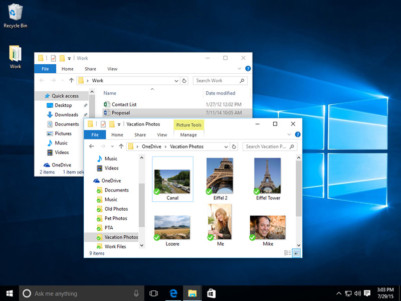 screenshot of the Windows 10 desktop with two windows open