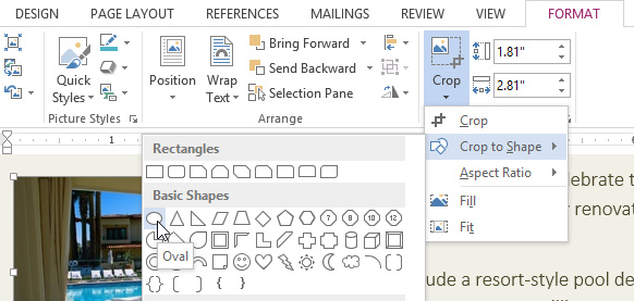 Screenshot of Word 2013