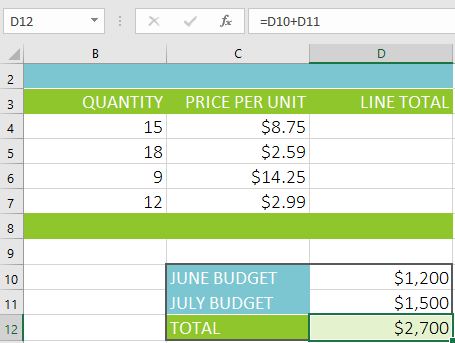 Press enter to complete the formula and display the result