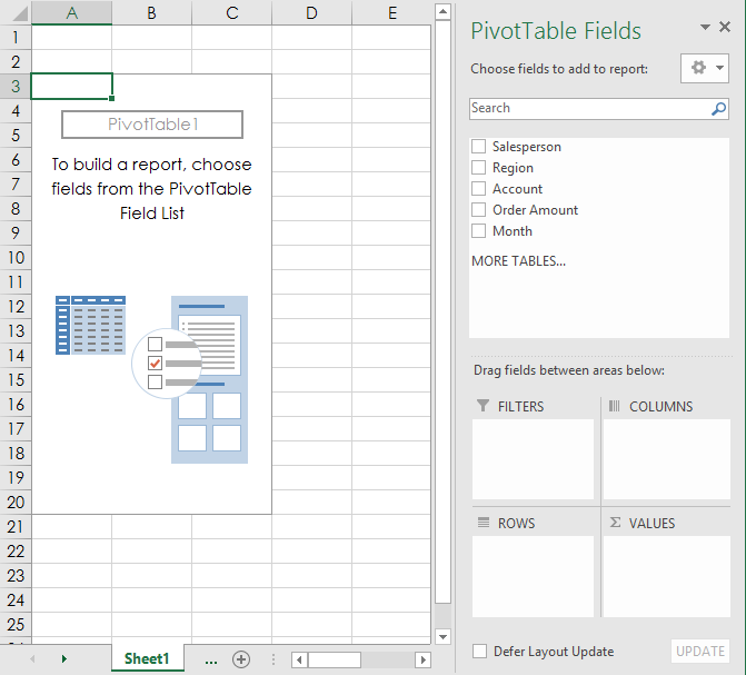 blank pivottable