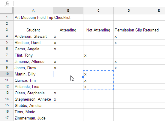 Choosing the destination for the cut cell