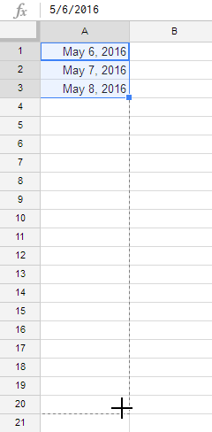 Using the fill handle to extend a series