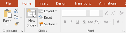 Inserting a new slide with the same layout